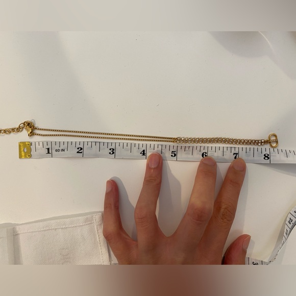 DIOR CD GOLD-FINISH METAL WITH WHITE CRYSTALS - Picture 4 of 5